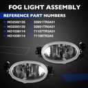 Fog Lights Assembly Compatible with 20132015 Honda Civic Sedan, Front Bumper LED Driving Fog Lamps Kit w/Switch & Wiring Harness (Clear Lens), Replace 33951TR0A51, 33901TR0A51, HO2592135, HO2593135