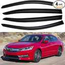 Window Visors Rain Guards Shield for 2008-2017 Honda Accord, Out-Channel Window Vent Wind Deflectors Visors Shades for 08-17 Accord 4Door Sedan