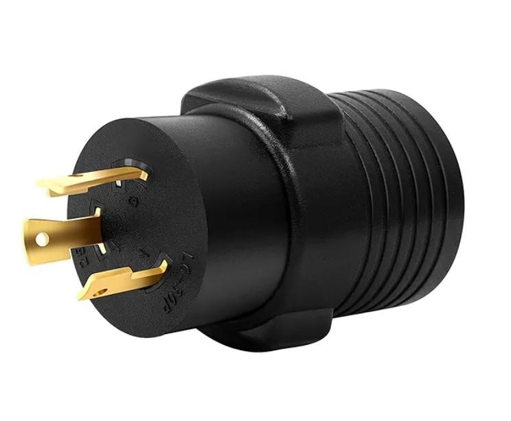 ONETAK NEMA L6-30P to 6-50R Compact 240V 30 Amp Twist Lock 3 Prong Male Plug to 50 Amp 3 Prong Female Receptacle Generator RV Power Cord Adapter Connector