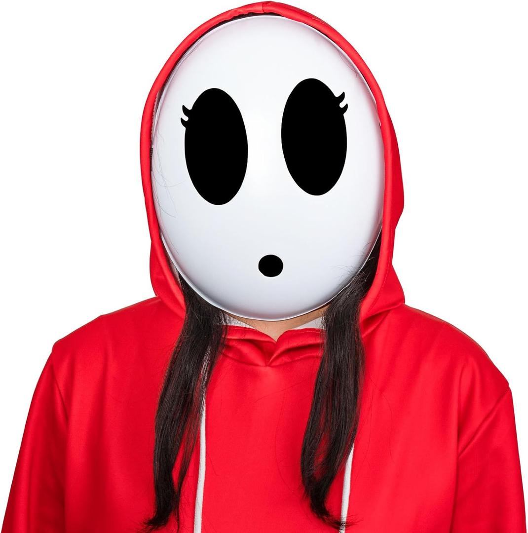 Shy Guy Mask for Halloween Men's Cosplay Costume White Game Mask Halloween Masquerade Props for Kids