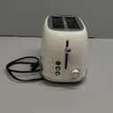 Roter Mond 2 Slice Toaster Retro Stainless Steel with Bagel, Cancel, and Defrost Functions, 6 Bread Shade Settings, Extra Wide Slots and Removable Crumb Tray, Cream