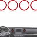 4 PCS Air Conditioning Outlet Trim Cover Aluminum Alloy AC Vent Decoration Ring Center Console Dashboard Interior Accessories Compatible with Wrangler JL 2018-2023 Gladiator JT 2020-2023 (Red)