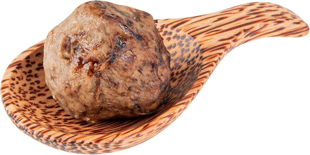 Restaurantware-Coco Casa 3.8 Inch Handmade Serving Spoons, 4 Greaseproof Coconut Spoons - Lacquered, Sustainable, Brown Coconut Serving Flatware, For Hot And Cold Foods (0.5)