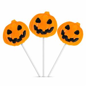 Fruidles Halloween Pumpkin Lollipop Suckers Candy, Spooky, Goody Bag Fillers, Individually Wrapped (24-Pack) (EXP 01/01/27)