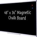 36 x 48 Inch School Large Black Chalkboard for Wall, Hanging Magnetic Black Board with Aluminum Frame and Marker Tray