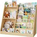 Lkeiyay 5 Tier Kids Bookshelf,Baby Bookshelf,Toy and Book Storage for Kids,Book Display Shelf,Natural