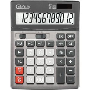 Desktop Calculator 12 Digit with Large LCD Display Big Buttons Basic Standard Function Solar Calculator with Battery Desk Calculators for Office School Home CF-1523