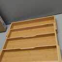 VaeFae Extra Large Kitchen Utensil Holder, Bamboo Silverware Drawer Organizer, Expandable Cutlery Organizer with Knife Block, Multifunctional Wooden Drawer Divider (17.91" to 31.1" wide)