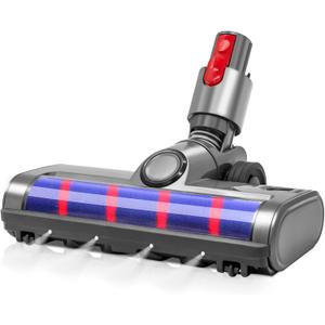 Upgraded Soft Roller Brush Hard Roller Brush Compatible with Dyson V7 V8 V10 V11 V15 Cordless Stick Vacuum Cleaners Carpet Hardwood Floor Head Replacement (With Wheels)