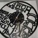 KingLive 12 Inch Kitchen Clocks Vinyl Record Clock, Creative Kitchen Home Decor, Coffee Wall Decor Theme for Restaurant Café, Gift for Women Wives(Black Coffee Cup)