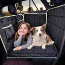 Lassie Back Seat Extender for Dogs, Waterproof Hard Bottom Dog Hammock for Car, Heavy Duty and Antislip Dog Car Seat Cover for Back Seat, Universal Size Car Travel Bed Mattress for Kids and Dogs