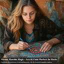 Acrylic Paint Markers, 24 Colors Acrylic Markers Set, Dual Tip Fine & Dot Point Acrylic Paint Pens for Rocks, Wood, Canvas, Stone, Glass, Ceramic, Fabric, Crafts, Rock Painting, Drawing & Art Supplies