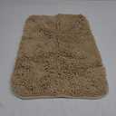 LOCHAS Luxury Bathroom Rug Shaggy Bath Mat 24 x 17 Inch, Washable Non Slip Bath Rugs for Bathroom Shower, Soft Plush Chenille Absorbent Carpets Mats, Beige