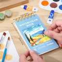 35 Sheets Watercolor Paper Pad 3.5 x 5.5 in, 140 Lb Cold Press | Spiral Bound, 300 Gsm Paper, Good Absorption, Tear-Out Pages, for Watercolor, Sketching and Mixed Media