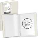 Dunwell Small Binders with Sleeves - Presentation Books 5.5x8.5 (2-Pack, Ivory), 24-Pockets, Displays 48 Half Size Pages or 5.5 x 8.5 Mini Booklets, Acid-Free Archival Quality