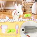 Hopping Rabbit Interactive Electronic Pet Plush Bunny Toy with Sounds and Movements Animated Walking Wiggle Ears Twitch Nose Gift for Toddlers Birthday