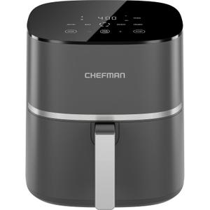 Chefman TurboX 4-in-1 Air Fryer, 5-Quart Airfryer for Extra Crispy Chicken, Fries, Wings, and More, Air Fry, Bake, Reheat, and Frozen Functions, Digital Touch Controls, Dishwasher Safe - Gray Chefman TurboX 4-in-1 Air Fryer, 5-Quart Airfryer for Extra Crispy Chicken, Fries, Wings, and More, Air Fry, Bake, Reheat, and Frozen Functions, Digital Touch Controls, Dishwasher Safe - Gray