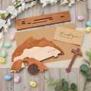 3 x He is Risen Easter Decor, Empty Tomb Easter Decoration, Resurrection Decorations, Christian Gifts, Wooden Cross Display for Tabletop Christian Home Decor Religious Easter Scene for Indoor Use