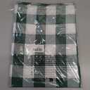 Hiasan 54 x 108 Inch Checkered Tablecloth Rectangle - Waterproof, Wrinkle Resistant and Washable Gingham Table Cloth for Christmas, Outdoor Picnic, Kitchen and Holiday Dinner, Forest Green and White