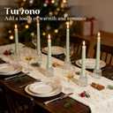 Clear Glass Taper Candle Holders Set of 12, Small Tapered Candlestick Holders in Bulk, Modern Short Candle Sticks for Dining Table Centerpiece Wedding Christmas Party & Holiday Decorations