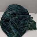 KORBLISS Super Soft Flannel Throw Blanket 50x60 Inches, Premium Checkered Jacquaed Silky Fleece Lightweight Bed Blanket All Season Use, Dark Green Strip, 50"x60"