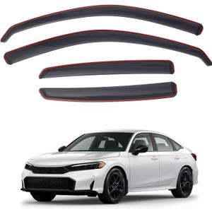 in-Channel Rain Guards for Honda Civic Sedan 2022 2023 2024 2025 2026 Side Windows Vent Deflectors Visors Shades 4Pcs