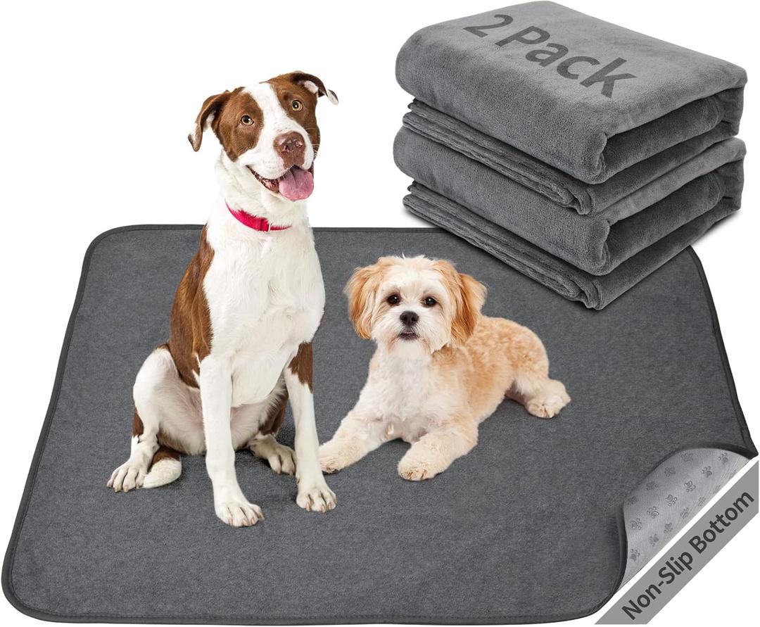 Washable Dog Pee Pads 36x48 2Pack Reusable Whelping Pads, Absorb Dog Mats Non-Slip Puppy Training Pads for Whelping, Potty, Training, Playpen, Crate