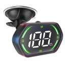 Universal GPS Speedometer HUD for Cars - 2025 New Head Up Display with MPH/KMH, Overspeed Alarm, Fatigue Alert, Large LED Font, Plug & Play USB, Auto Brightness - Fits All Vehicles (Green)