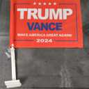 Trump Vance 2024 Flag for Car Red Bandera para Carros Window Clip Pole Mount Kit Rally Shooting 2024 Poster Auto Decor MAGA Sign Outdoor Decorations Republican Gift Made in USA