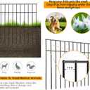 Adavin Small/Medium Animal Barrier Fence,15 Pack 24 in(L)X 15 in(H) Underground Decorative Garden Fencing, Dog Rabbits fences Black Metal Fence Panel Ground Stakes for Outdoor Patio.Total length 30 Ft