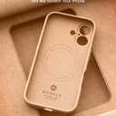 OTOFLY Compatible with iPhone 16 Case, Compatible with MagSafe, Shockproof Magnetic Silicone Case for iPhone 16,[Military Grade Protection] [2 Pack Screen Protectors], Peach Fuzz