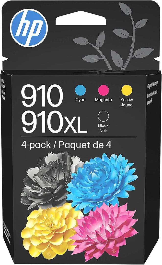 HP 910 Black, Cyan, Magenta, Black Ink Cartridge (Black XL + CMY)