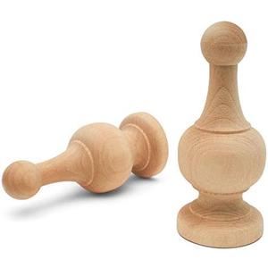 Unfinished Wood Finials Decorative, 4-1/4 inch, for Bed Post Finial, Curtain Rod Finials, Flagpole Topper, and Crafts, Pack of 6 Large Craft Finials, by Woodpeckers Unfinished Wood Finials Decorative, 4-1/4 inch, for Bed Post Finial, Curtain Rod Finials, Flagpole Topper, and Crafts, Pack of 6 Large Craft Finials, by Woodpeckers