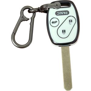 2 x for Honda Key Fob Shell Keyless Entry Systems Fit for Honda 2003-2012 Accord / 2006-2013 Civic EX / 2009-2015 Pilot /2005-2006 CR-V (4 Buttons Black-White)
