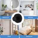 Kifmurase Suction Cup Hooks for Glass Window, No Drill Stainless Steel Suction Cup Hooks for Glass Mirror Tile, Removable Towel Hooks for Bathroom Hanging Towels, Robes, Loofahs (4 Pack, Black)
