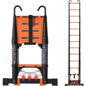 Telescoping Ladder, 16.5FT Extension Ladder，One-Step Collapsible, Aluminum Ladder for RV Home Outdoor, 330lbs Max Capacity