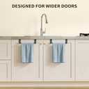 YUMORE Over the Cabinet Towel Holder for Wide Doors, 2-Pack Matte Black Dish Towel Rack for Kitchen & Bathroom