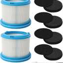 2 Pack Washable Filters Replacement Compatible with Bissell 4052 4039 4137 PowerClean FurGuard 280W and FurFinder 200W Self-Standing Cordless Vacuums, 2 Filters and 4 Pre-Filter Pads & 1 Brush