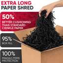 1 Cu Ft Ready To Ship Carton with Black Crinkle Paper Filler 12x12x12" | Single Wall (SD) Shipping Box with Shredded Paper for Gift Baskets, Decorative Box Filler, Confetti Gift Stuffing