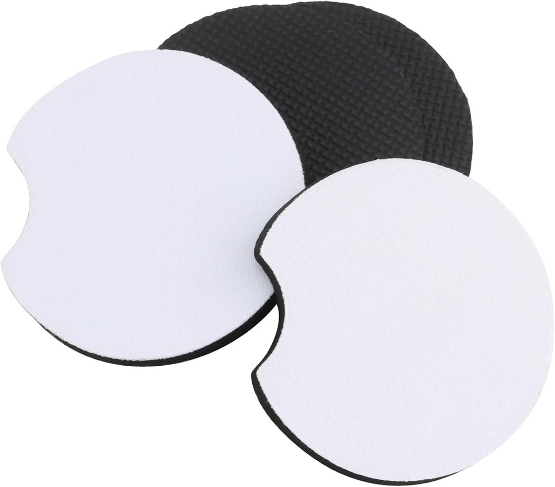 Sublimation Blank Car Coasters, Round Circular Opening Blank Sublimation Coasters, Heat Transfer Blank Sublimation Cup Coasters for DIY Craft Printing Thermal Sublimation