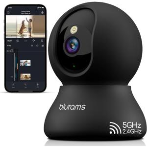 blurams Indoor Camera, 2K Pet Camera 360 Cameras for Home Security with Phone App, Motion Tracking, 2-Way Audio, IR Night Vision, Siren, Compatible with Alexa & Google Assistant (Black)