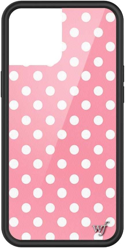 Wildflower Cases - Compatible with Apple iPhone 14 Pro Max | Protective Black Bumper, 4ft Drop Test Certified, Women Owned Small Business | Enya Collab - Pink White Clouds Sky Dainty Cute Trendy