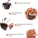 Artificial Fake Fall Hanging Flowers Plants Basket for Outdoor Autumn Decoration, Faux Silk Morning Glory Long Vines Realistic UV Resistant for Outside Home Porch Garden (Fall Orange+Light Orange)