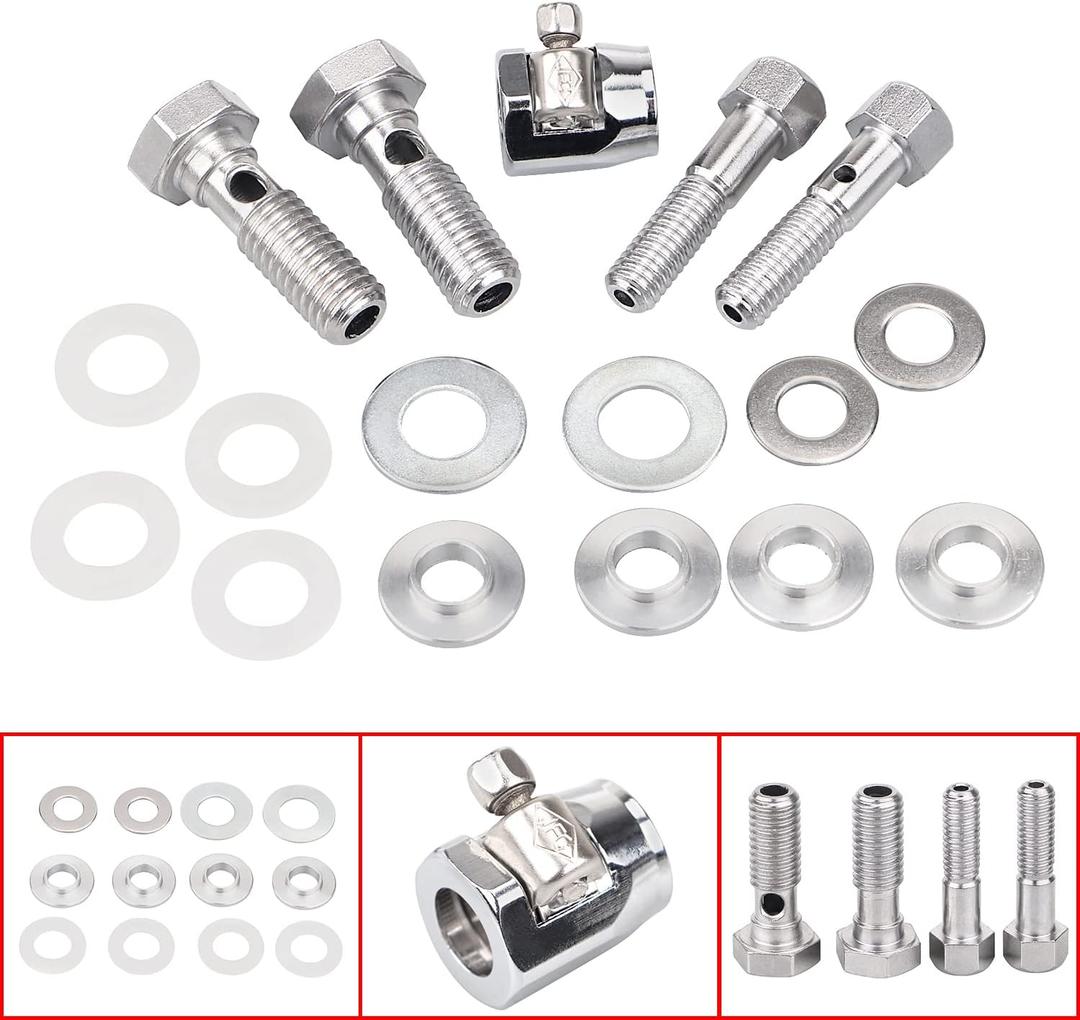 Motorcycle Breather Bolts Set 1/2x13-1-3/4 Bolts and 3/8 x 16-1-3/4 Coarse for Harley Sportster 883 1200 Dyna