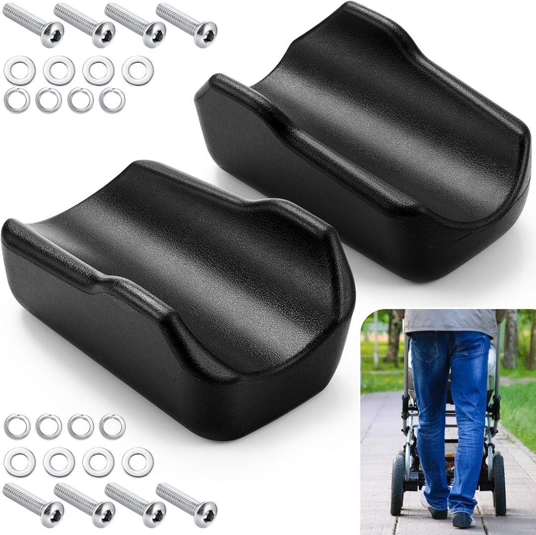 2 Pcs Rollator Armrest Pad Upright Walker Forearm Pads Black Walker Handle Coushions Stand up Rollator Accessories Soft and Comfortable for Seniors