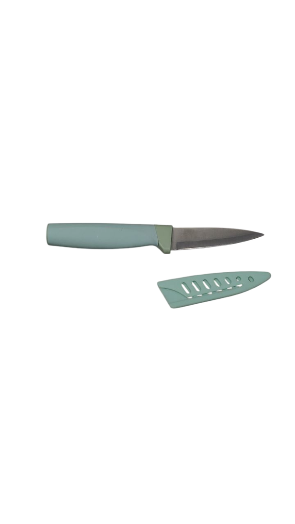 Non-Stick Straight Paring Knife with Safety Sheath, Green