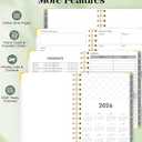 2026 Planner, Hardcover Leather Weekly and Monthly Planner, January 2026 - December 2026, Spiral Yearly Agenda Organizer Book 2026 with Tabs, Daily Calendar Planners for School Work Home, A4 (8.5" x 11"), White