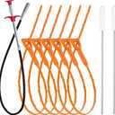 35.5inch Drain Clog Remover(1pcs), 25inch Drain Snake Hair Remover(6pcs)  Cleaning Brush(2pcs), Hair Catcher Drain Auger Cleaner Tool Set For Toilet, Kitchen Sink, Bathroom Tub, Sewer, 9 Pack