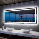 ISKM 84'' x 32'' LED Mirror for Bathroom Lighted Vanity Mirror for Wall Front Lights + Backlit LED Bathroom Mirror Anti-Fog Tempered Glass ETL Listed