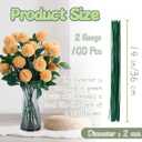 100 Pcs Floral Stems Wire for Paper Flower,14 Inch 2 Gauge Dark Green Floral Stem Wire,Crafting Floral Stem for Flower Arrangements DIY,Bouquet Stem Wrapping and Crafts